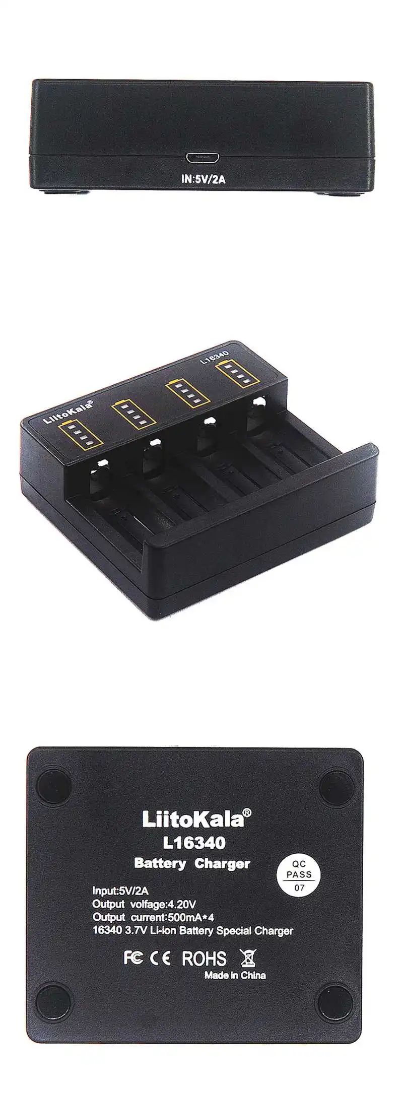 LiitoKala 16340 зарядное устройство 3,6 В/3,7 в/4,2 в 4 слота USB литий-ионный аккумулятор зарядное устройство для фонарика лампы батареи аксессуар