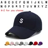 A-Z Embroider Letter Cotton Hat  Baseball Dad Cap Adjustable Size for Running Workouts Outdoor Activities Personality Caps 6
