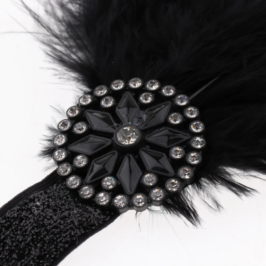 Women's Black Headband 1920's  Headdress Headband Headwear Hair Band Flappers Hair Accessories