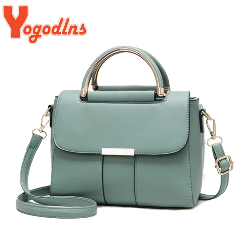 Yogodlns-Bolso de hombro de cuero PU para mujer, bandolera de gran capacidad, Color sólido, para compras