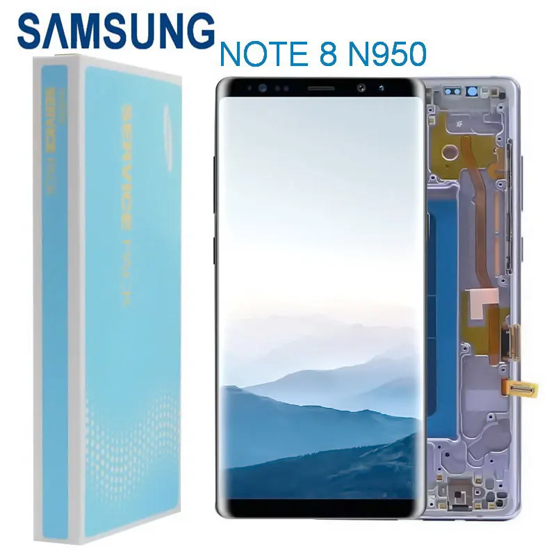 Tela de Toque Assembléia com Quadro Lcd para Samsung Original Amoled Galaxy Note 8 N950 N950f N9500 N950u Display Lcd Digitador 6.3 1 Original 6.3