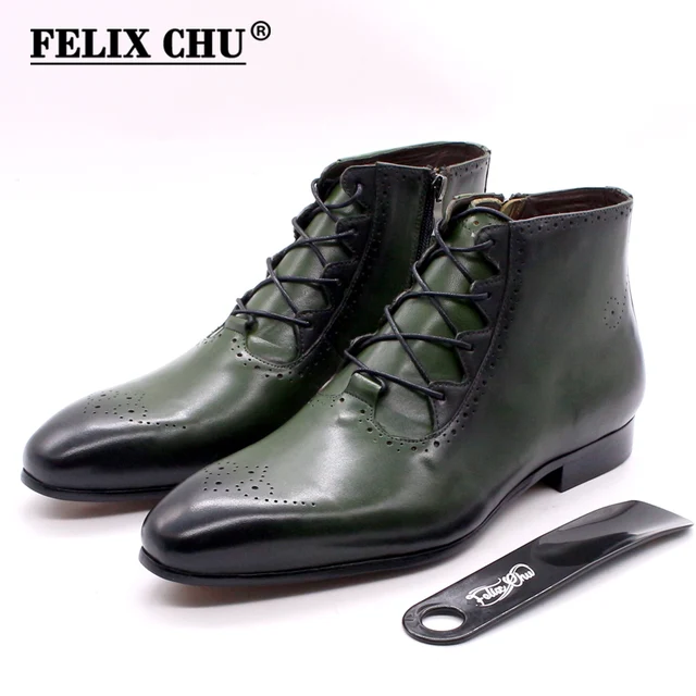 mens green dress boots