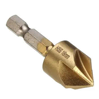 

6Pcs 5 Flute Countersink Drill Bit Set 90° Counter 6mm~19mm Sink Chamfer Cutter