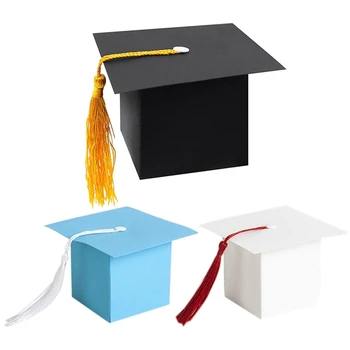 

50pcs/lot Graduation Bachelor Cap Chocolate Box Gift Sweets Box Gift Packing Box High School Celebration Party Supplies