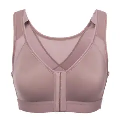 FAKUNTN Women's Full Coverage Wire Free Back Support Posture Front Closure Bra Plus Size