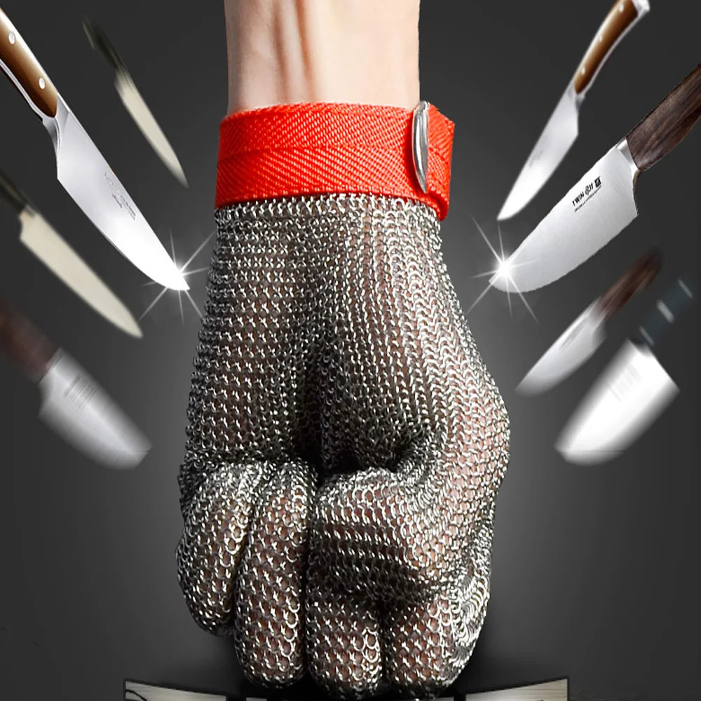 

High-quality 304L Stainless Steel Mesh Knife Cut Resistant Chain Mail Protective Glove for Kitchen Butcher Working Safety