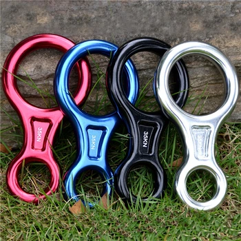 

Rock Climbing 35KN Carabiner Rappelling 8 Word Rope Descender Ring Downhill Gear Belay Device Equipment Random Color Blue