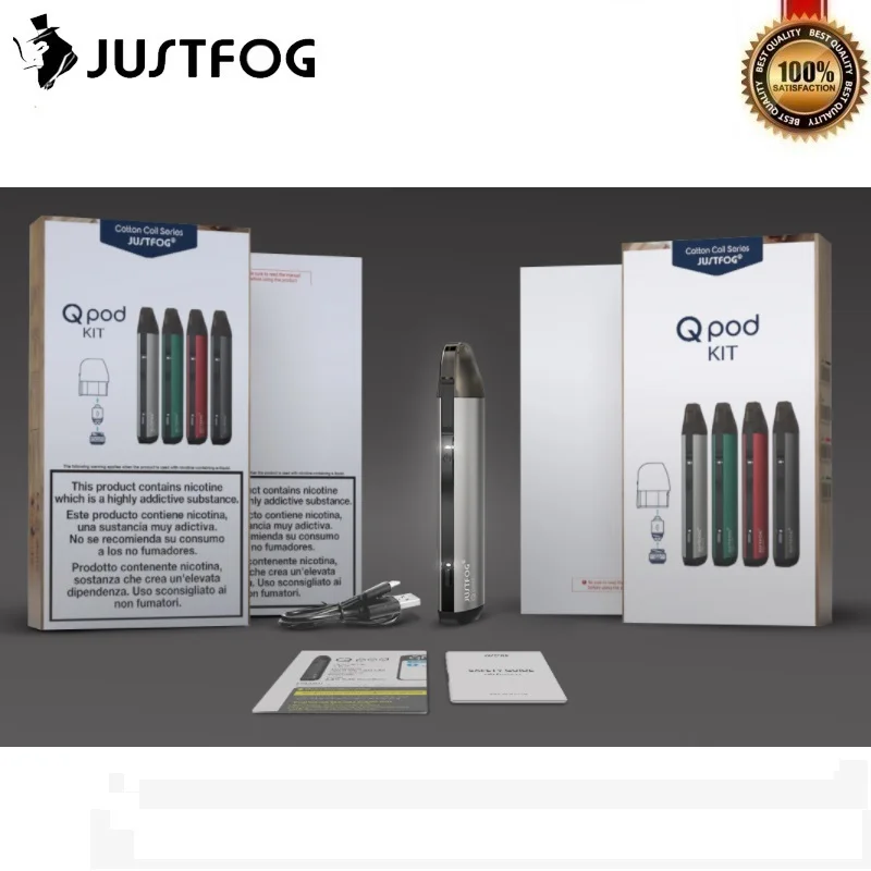 Оригинальный комплект JUSTFOG QPOD 900 мАч аккумулятор с 1 9 мл Pod & Ом OCC Нижняя катушка