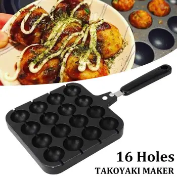 

16 Cavities Takoyaki Pan Takoyaki Maker Octopus Small Balls Baking Pan Home Cooking Tools Kitchenware Supplies