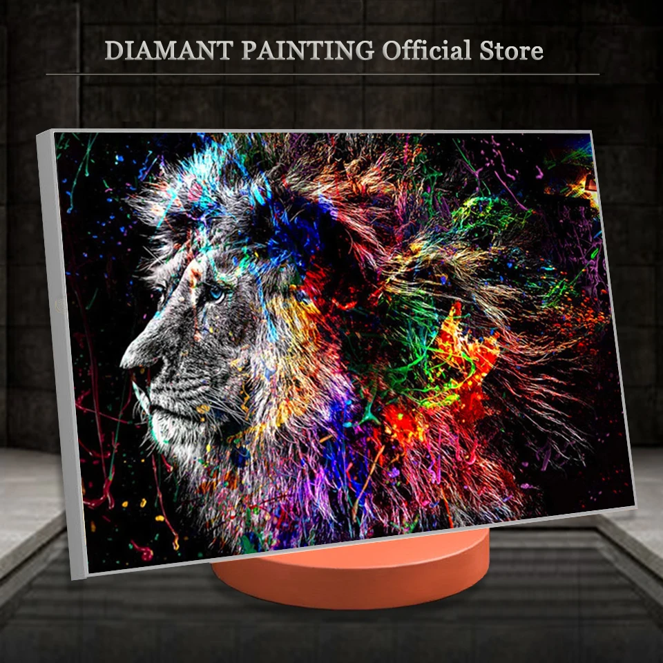 Full Square/Round Drill Diamond Painting Colors Lion 5D DIY Diamond Embroidery Animal Mosaic Picture Wall Art Decor Gift diamond painting diamond painting accessories