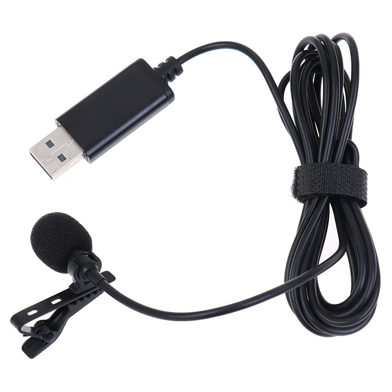 Портативный USB мини микрофон 2 м отворот Lavalier клип на Buttonhole микрофон|Аксессуары
