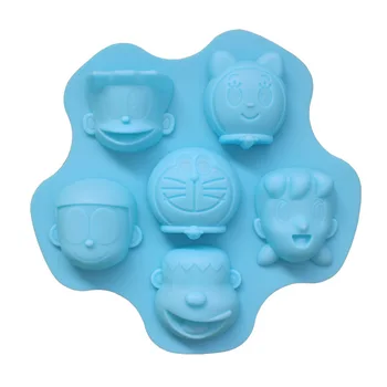 

3D Silicone Mold 6 Hole Cute Cartoon Silicone Fondant Cake Mold Chocolate Mold Soap Jelly Mould