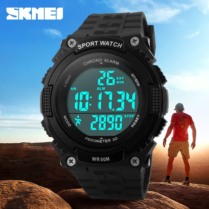 Skmei стиль, AliExpress, мужские спортивные водонепроницаемые электронные часы, уличные часы для верховой езды, точный шагомер, стол 1112