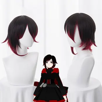 

RWBY Ruby Rose Wig Short Red Straight Hair Heat Resistant Synthetic Cosplay Hair Anime RWBY Cosplay Wig Ruby Rose Perform