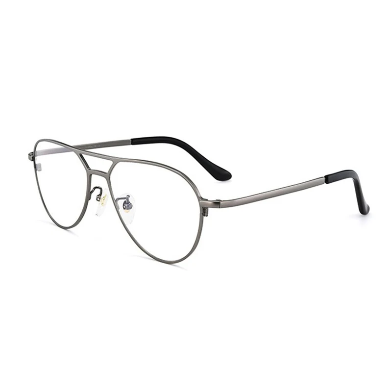 Cubojue, титановая оправа для очков, мужские авиационные очки, очки для мужчин, по рецепту, 151 мм, широкое лицо, 10 г, ультра-светильник, Ретро стиль - Цвет оправы: Серый