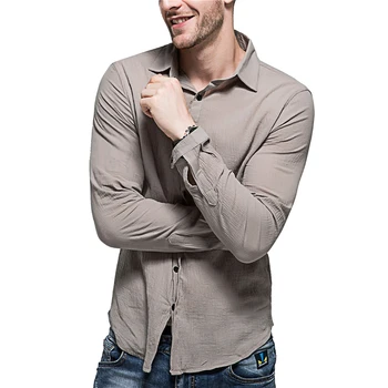 

Helisopus New Men Shirts Fashion Shirt Turn-down Collar Pink Shirt Casual Solid Color Men Shirt Long Sleeve Comfort Shirts