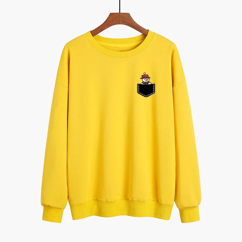 

2020 New Style Christmas Cute Snowman Pattern hood Sweatshirt Plus velvet harajuku Tops Sweatshirt with print Loose Long sleeve