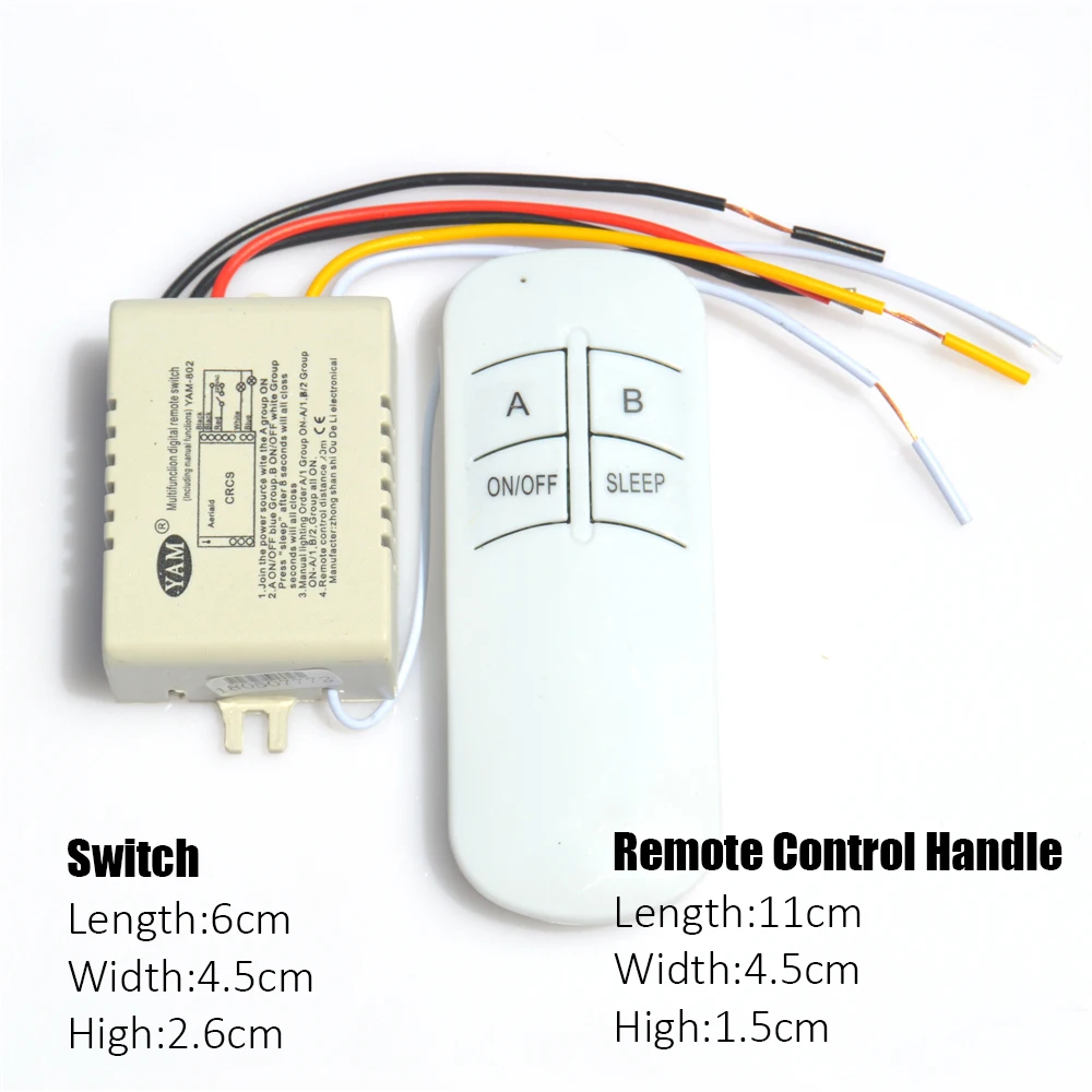 

220V Wireless Remote Control Switch ON/OFF Lamp Light Digital Wireless Wall Remote Switch Receiver Transmitter For LED Lamp