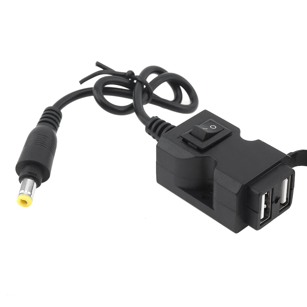 9 V-90 V DC 5V 2.1A 1A двойной USB Адаптер зарядного устройства водонепроницаемый мотоцикл зарядное устройство с кнопкой переключения и двумя видами кронштейнов