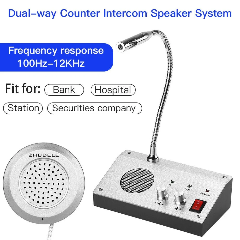 Details about   US Dual-Way Bank/Office/Station Window Counter Intercom Interphone System 110V 