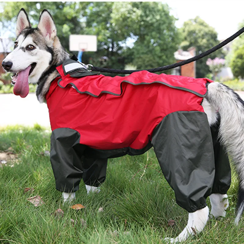 

Waterproof Pet Dog Raincoat For Large Dog Rain Coat Jacket Husky Samoye Big Dog Clothes