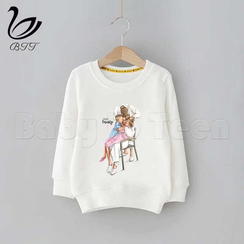 Kids Mother's Day Gift Super Mom Sweatshirt Girl MOM Hoodies BoyGirls Casual Hooded Clothes Unisex Print Sweatshirt Boys Girls