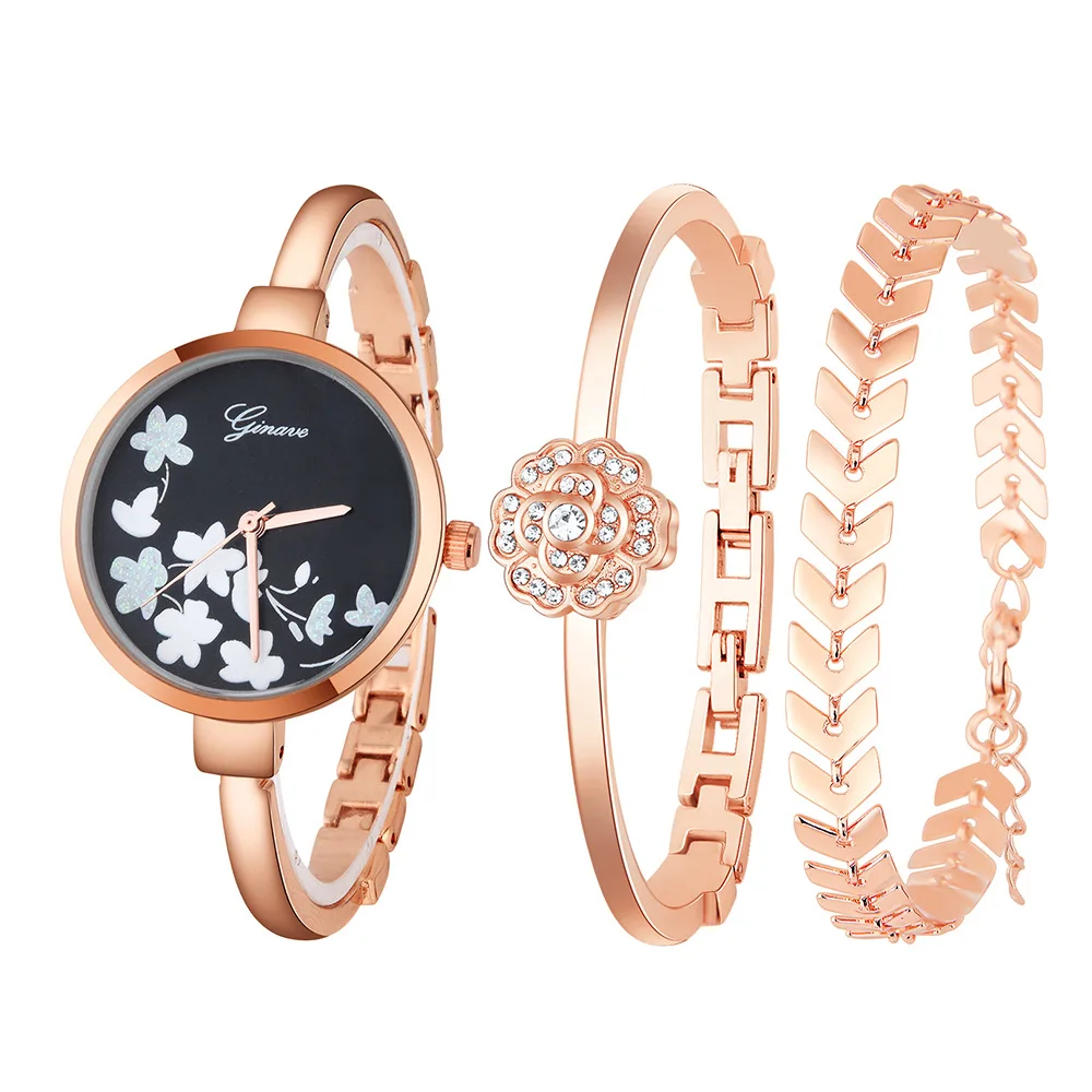 

New Fashion Quartz Watch for women's Set Boutique Trends Geneva Style Watch Jewelry Set Christmas Gifts Birthday Gifts