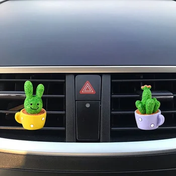 

1pc Fashion Car Fragrance Resin Cactus Car Air Conditioning Vent Perfume Clip Creative Solid Decoration Ornaments For Random