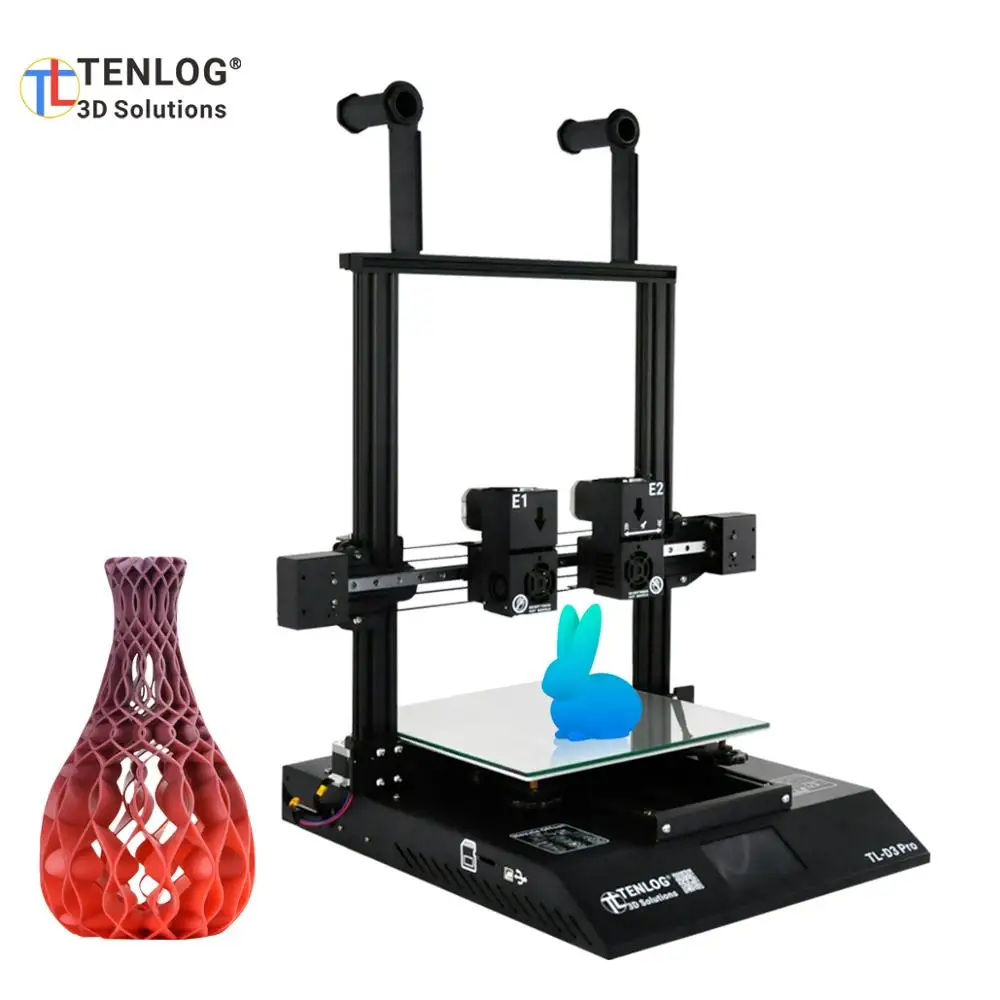 Tenlog TL-D3 pro impressora 3d independente dupla extrusora dupla z-eixo apoio filamento detecção retomar a função 300*300*350mm