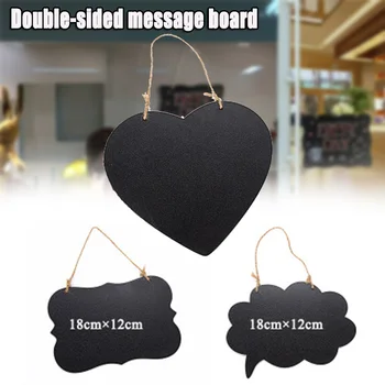 

New Slate Sign Double Sided Message Board with Hanging Rope Party Direction Signs Multifunctional DC112