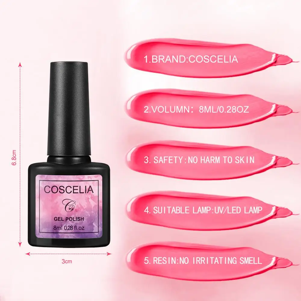 COSCELIA Nail Set УФ светодиодная лампа сушилка с набором лака для ногтей Гель умывания
