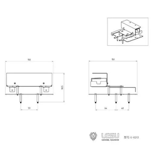 LESU RC батарейный отсек для 1/14 VOL FH16 тягач DIY Tmy модель TH15869