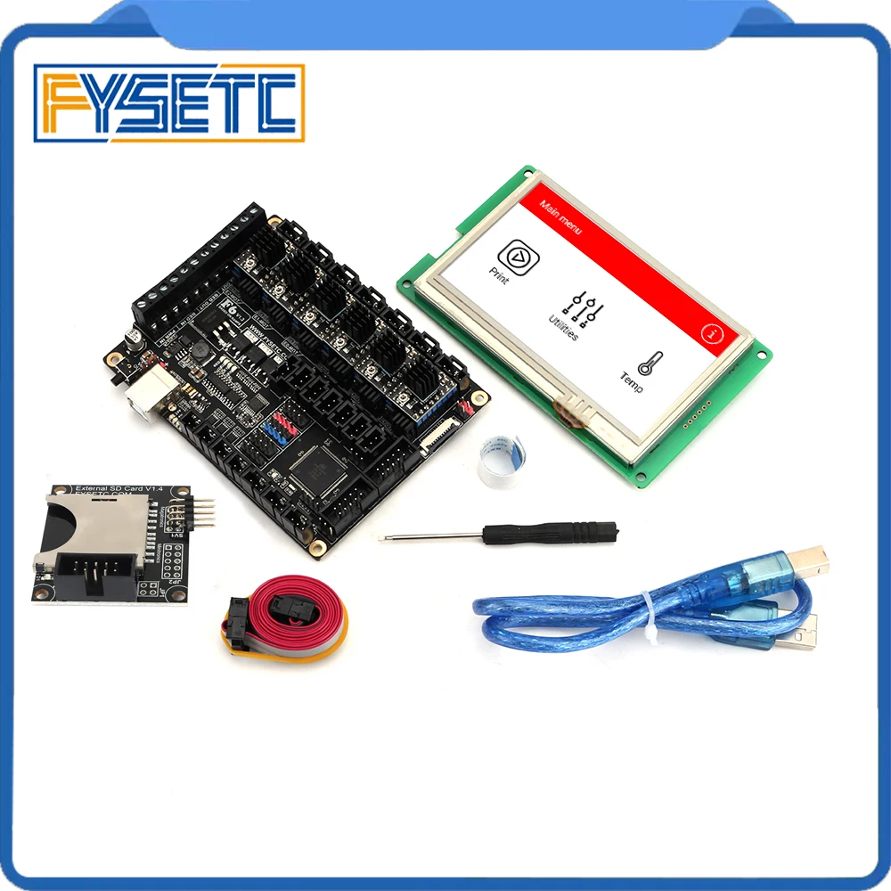 Материнская плата все в одном FYSETC F6 V1.3 + ЖК дисплей 4 3 дюйма сенсорный экран с SD