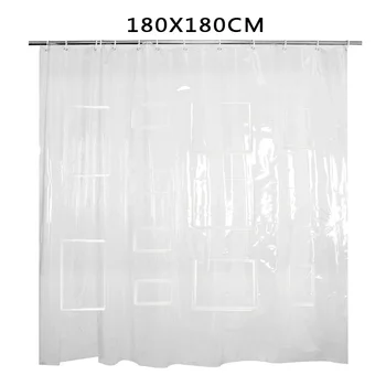 

Thickened Practical Waterproof Shower Curtain With 12 Pockets Modern Transparent EVA Privacy Protection Accessories Quick Dry