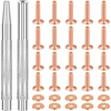 20Pack Copper Rivets and Burrs (14mm and 19mm) with 2Pcs Punch Rivet Tool for Belts, Bags, Collars, Leather-Crafting 1