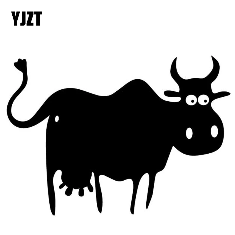 

YJZT 16.3CM*11.6CM Cow Pattern Vinyl Decal Body Of Car Decorate Car Stickers Black/Silver C4-2584
