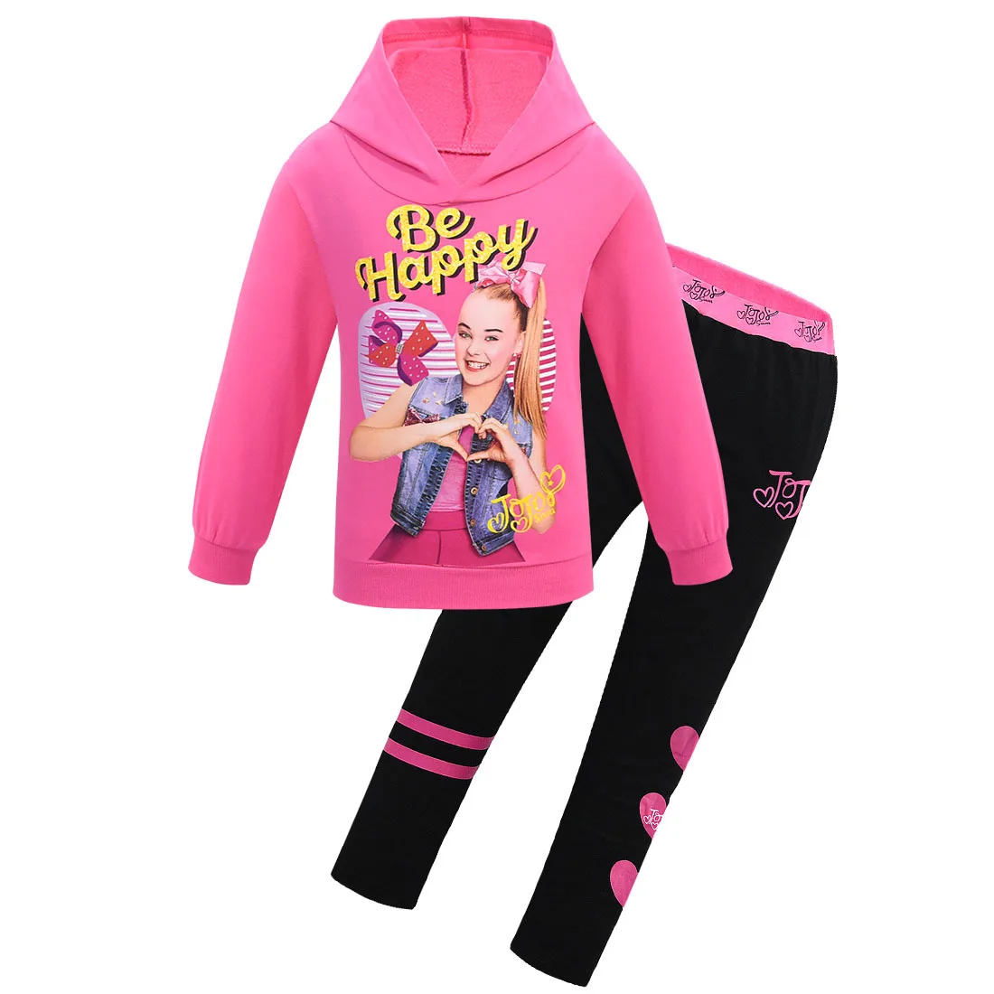 JOJO Siwa/детский маскарадный костюм для девочек толстовки с длинными рукавами комплект одежды для девочек из футболки и штанов праздничная одежда для дня рождения маскарадный костюм