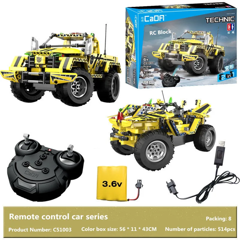 

2.4G RC Car Building Blocks Series Remote Car Wranglerin Optimus Prime Educational DIY Off-Roade Vehicle Blocks Toy for Children