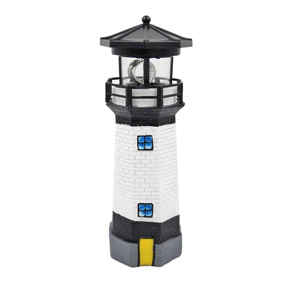 Lighthouse Shape Solar LED Light Garden Fence Yard Outdoor Decoration Smart Sensor Beacon Rotating Lamp for Courtyard Decoration cheap solar lights