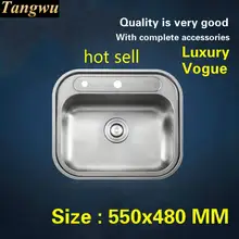 Модная Домашняя мини стандартная кухонная раковина для балкона с одним лотком, прочная 304 нержавеющая сталь, горячая Распродажа 550x480 мм