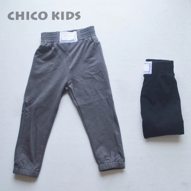 Детская осенне-Весенняя махровая хлопковая рабочая одежда с большим карманом для мальчиков и девочек хлопковые поддельные штаны из двух предметов детские узкие джинсовые штаны
