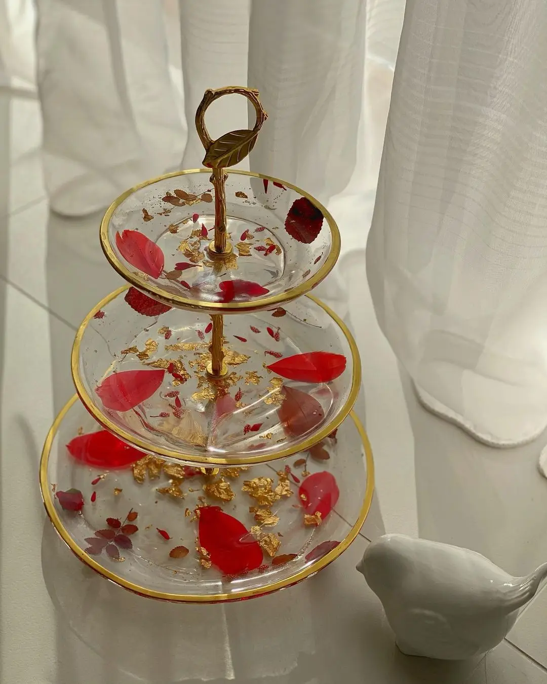 DIY Fruit Cake Stand Silicone Mold Three-layer Tea Plate Epoxy Resin Clay Mold Cup pad Mould For Resin Craft Making Home Decor