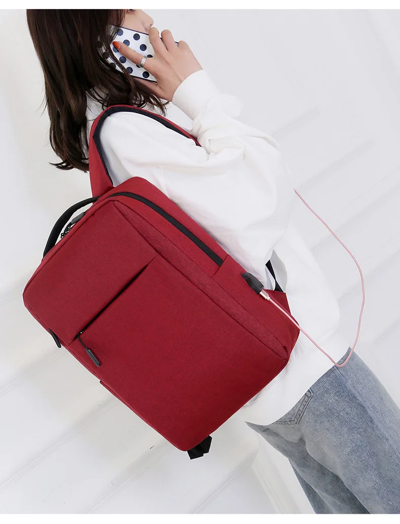 SKOANBE Backpack Men's Leisure Outdoor USB Charge Charging Sports Backpack Business Computer Bag Travel Bag External Outside Bag