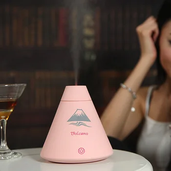 

160ml Ultrasonic Air Humidifier Mini USB Volcano Shape Essential Aroma Oil Diffuser Household Air Humidifier 3 Color Available