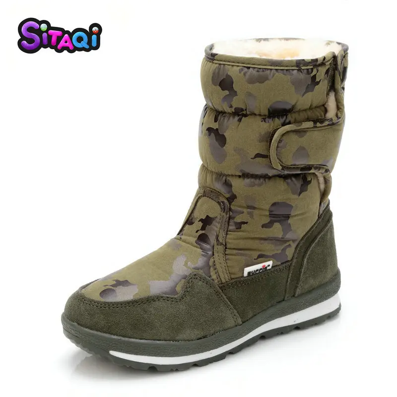 Новая обувь для девочек розовые ботинки стильные детские теплые ботинки зимние теплые меховые Нескользящие ботинки для девочек размера плюс, JSH-M904 - Цвет: M904army