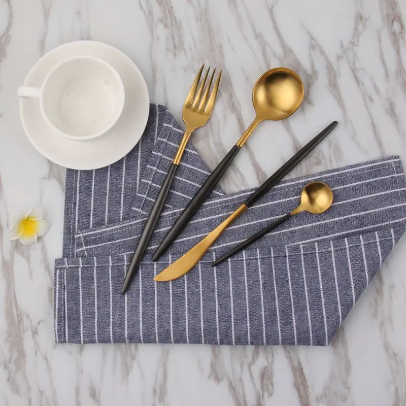 Gilded Tableware Stainless Steel Dinnerware Set Cutlery Kitchen Accessories Household Knife High Quality Dinner Tableware