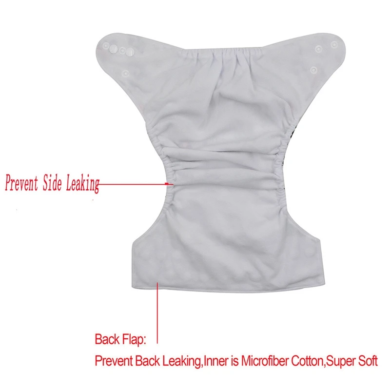 OhBabyKa Washable Baby Cloth Diaper Bamboo Charcoal Reusable All-in-two Pocket Diaper Adjustable+6p