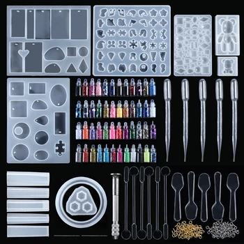 

277pcs/set Silicone Resin Casting Mold Tool Kit DIY Jewelry Pendant Making Mould Geometric Epoxy Resin Combination Crafts