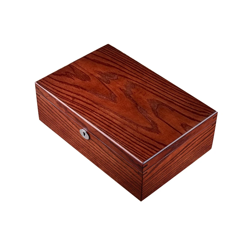 

10 Slots Wood Watch Box with Lock New Mens Wooden Watch Storage Case Brown Watch Display Boxes Jewelry Gift Box