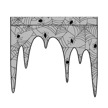 

Aunted House Gothic Black Lace Spider Web Table Cloth Curtains Halloween Tablecloth Halloween Decor 105Cmx107Cm